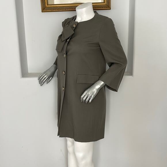 HACHE GRAY DRESS/COAT VIRGIN-WOOL MADE IN ITALY IT 46 - Picture 2 of 14